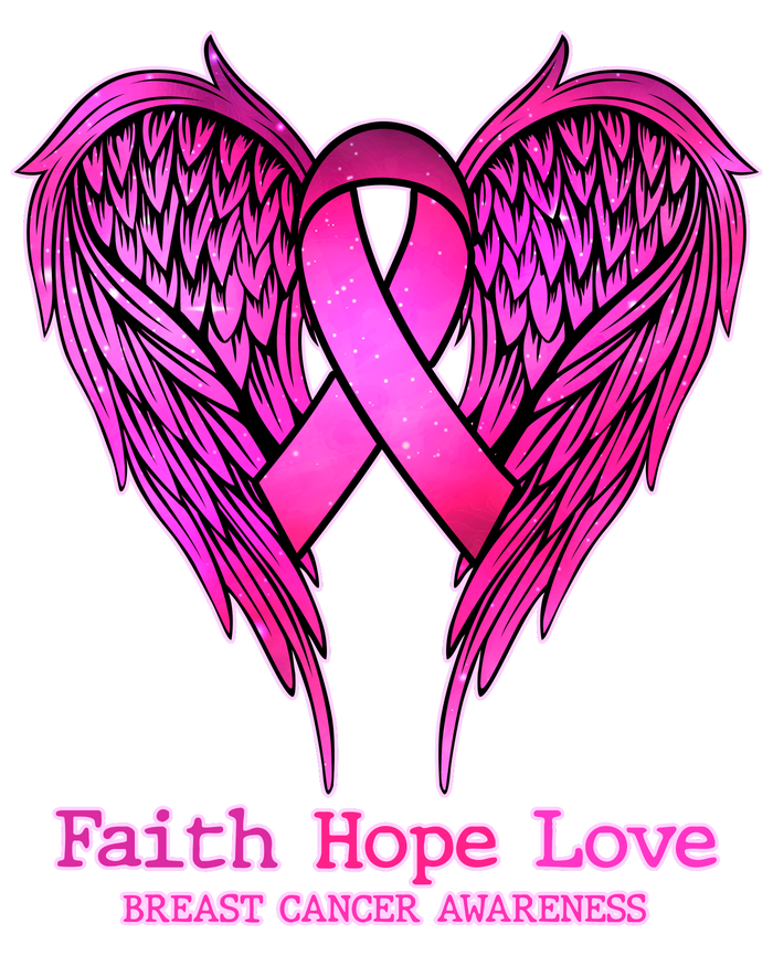 Faith Hope Love Breast Cancer Awareness Galaxy Wings Trucker Hat